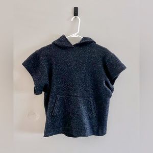 Isabel Marant Etoile Virgin Wool Hooded Short Sleeve Pullover Sweater 34